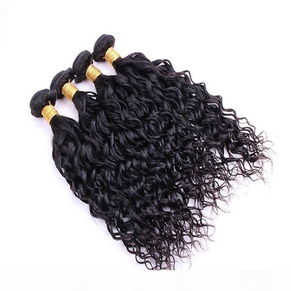 

water wave brazilian hair extension curly 100% unprocessed virgin human hair bundles 120g per piece & 3pcs lot full head natural black color