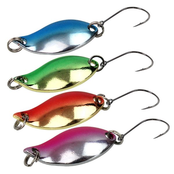

double color horse mouth sequin 3cm 2.5g scoop shaped iron bait single hook fishing gear