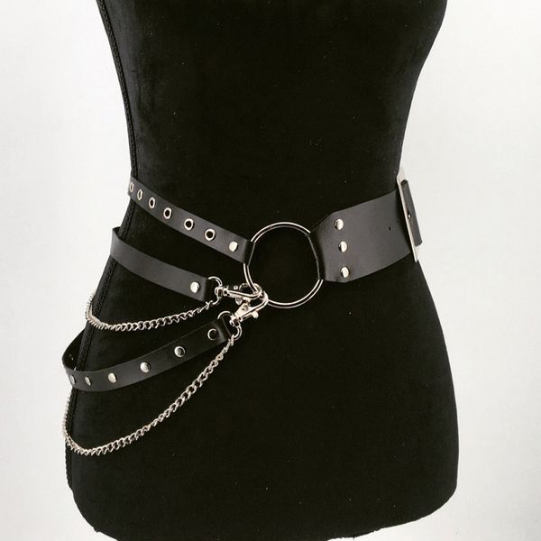 

gothic punk plus size, women, waist, metal chain, skirt, leather pu, night club, hiphop, rock, dress, reaper, 2020 woman, Black;brown