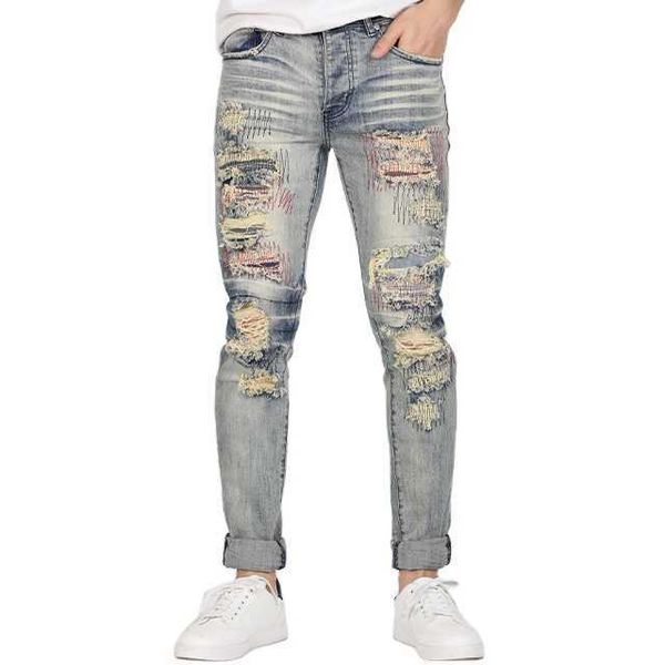 

rock revival jeans ripped for men color robin 8xl new design jean, Blue