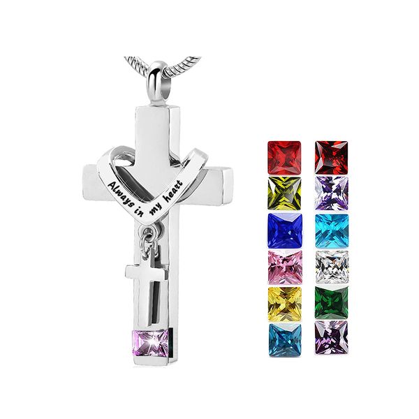 

wholesale silver cross cremation urn pendant necklace to commemorate family/pets. wearing is not allergic-always in my heart