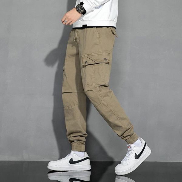 

men's pants casual pant fashion hip hop cargo men streetwear skateboard comfortable fabrics, Black
