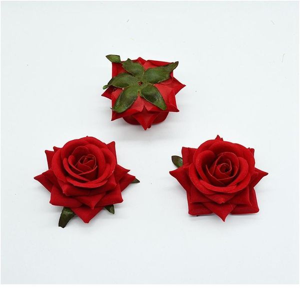 

100pcs artificial flowers for wedding christmas garlands home decorations silk roses diy a cap gifts wreath fake flow qylfpk