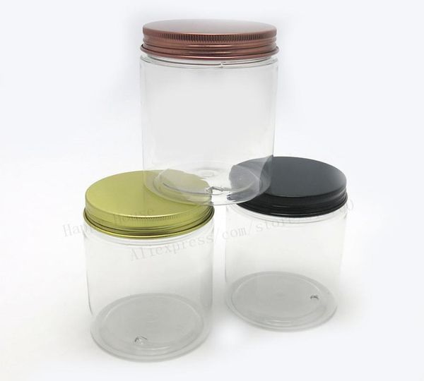 

storage bottles & jars 24pcs/lot 250g bulk clear plastic pet cosmetic contaienrs silver lids with seal