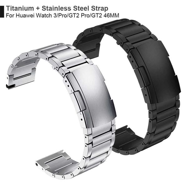 Titan + Stahl-Verschlussband für Huawei Watch 3 Band GT 2 Pro GT2 Armband für Honor Magicwatch2 46 mm GS Pro Armband Armband H0915