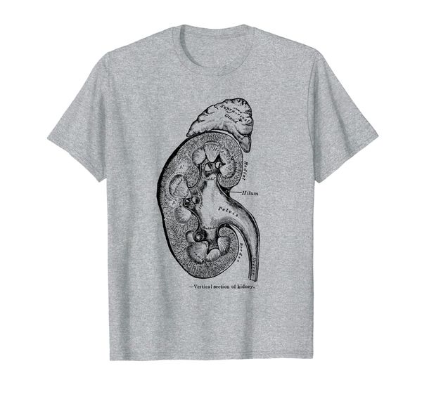 

kidney organ t-shirt diagram vintage human anatomy kidney, White;black