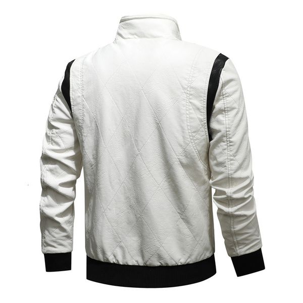 

men's winter from the plutonium motorcycle autumn turtleneck embroidered leather jacket outerwear r8o0, Black