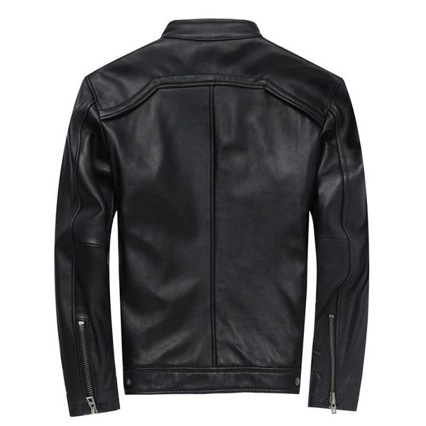 

men's leather & faux outwear pure sheepskin jacket, Black