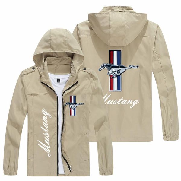 

men's jackets 2021 men jacket mustang logo print zipper punk fashion slim casual baseball uniform biker coat s-xxl, Black;brown