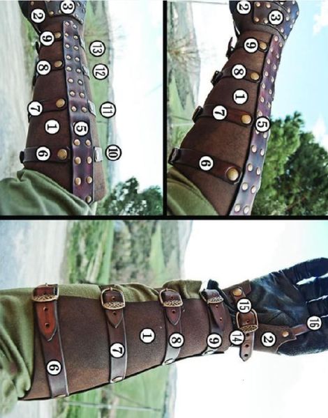 

medieval steam leather war rivet gothic arm armor gloves