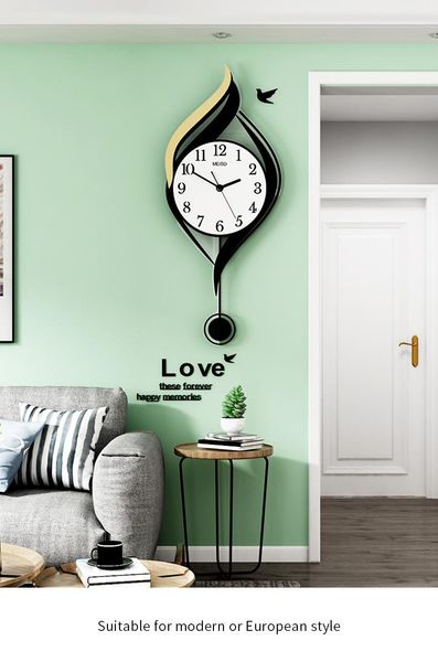 

wall clocks printed clock watch pendulum large art poster paintings room horloge quartz silent live home decor ready