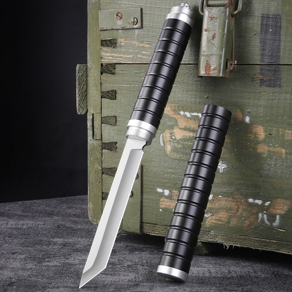

car portabe baseba bat knife stainess stee fixed bade auminum hande outdoor defense hunting surviva tactics stick knife