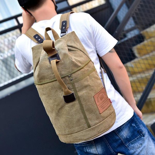 

backpack 2021 men's canvas large-capacity travel breathable wear-resistant casual student school bag