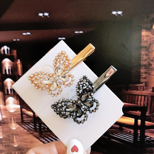 

hair clips & barrettes fashion simple cute butterfly color black rhinestone hairpin for women romantic accessories girlfriend gift, Golden;silver