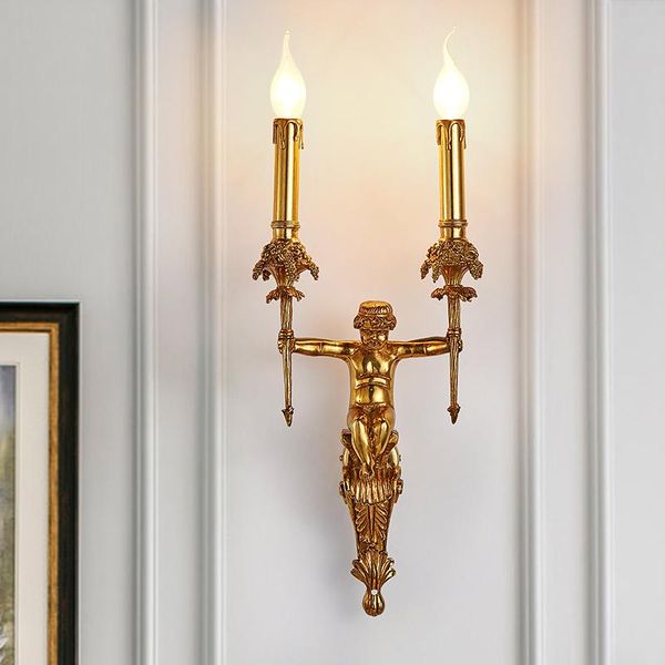 

wall lamps french copper angel lamp living room background bedroom bedside study staircase european luxury creative