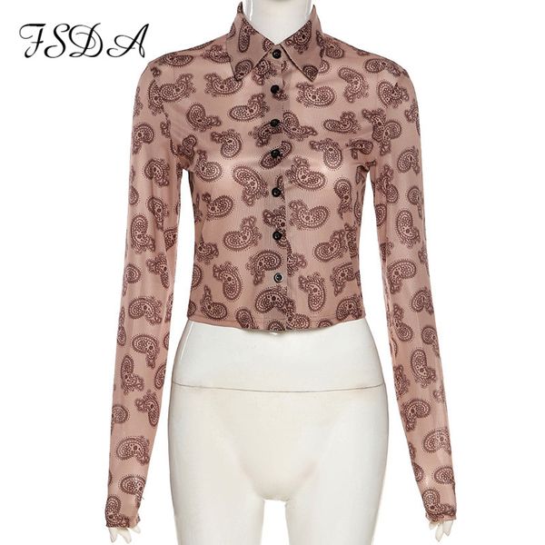 

long sleeve print y2k crop women spring summer v neck 2021 coffee casual t shirts party vintage 90s teehigh quality, White