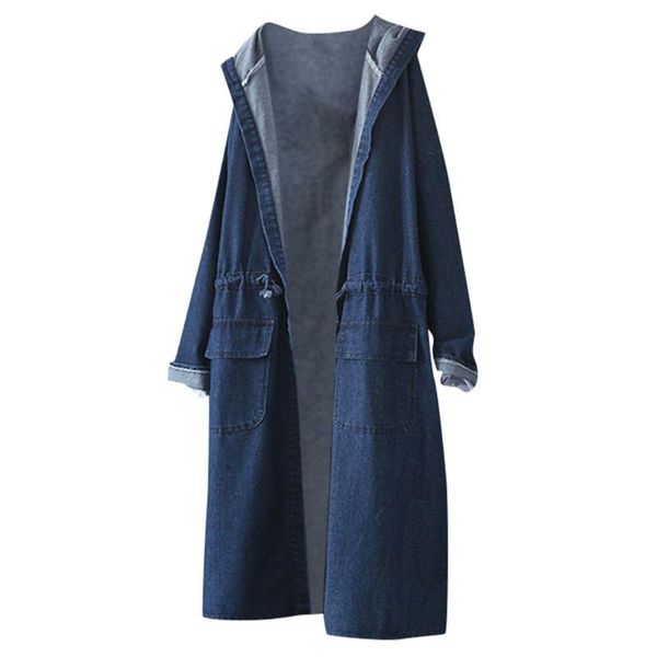 

women's jackets autumn winter women hole denim jacket 2021 harajuku boyfriend wind jean loose long sleeve female coats large size, Black;brown