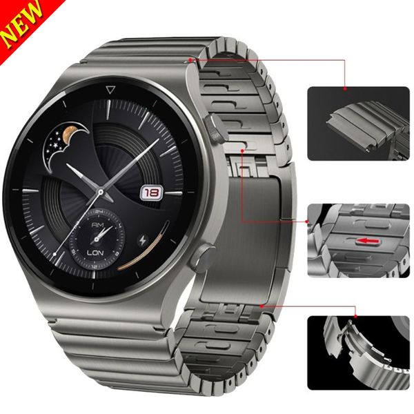 

watch bands 22mm metal stainless steel strap for huawei gt 2 pro 2e version ecg official link bracelet honor magic 46mm, Black;brown
