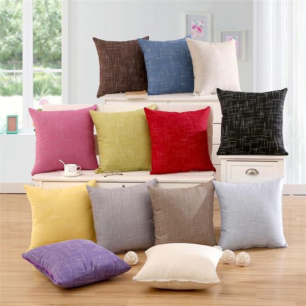 

soft linen cushion cover cross pattern office home sofa bed chair lumbar pillow case pillow cover popular festival gift