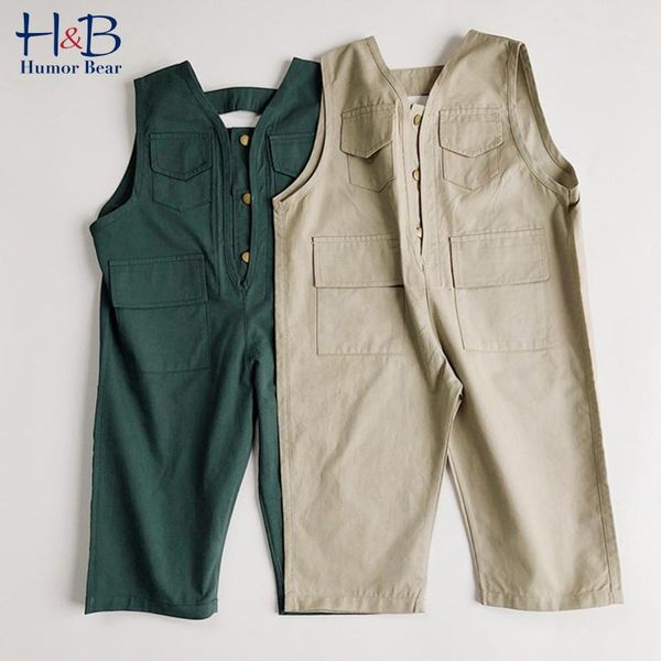 

jumpsuits humor bear children's jumpsuit fashion sleeveless loose overalls spring autumn boys pocket kids casual trousers, Blue