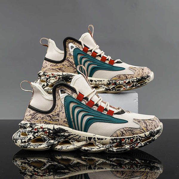 

summer breathable low-men's platform sneakers graffiti twist bottom leisure men shoes fashion street zapatillas hombre 211014, Black;white