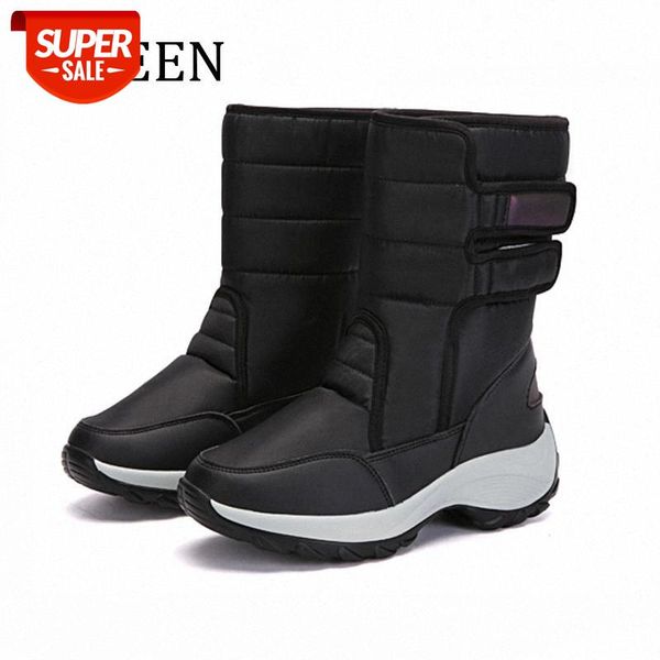 

women snow boots platform winter boots thick plush waterproof non-slip fashion women winter shoes warm fur botas mujer #by3r, Black