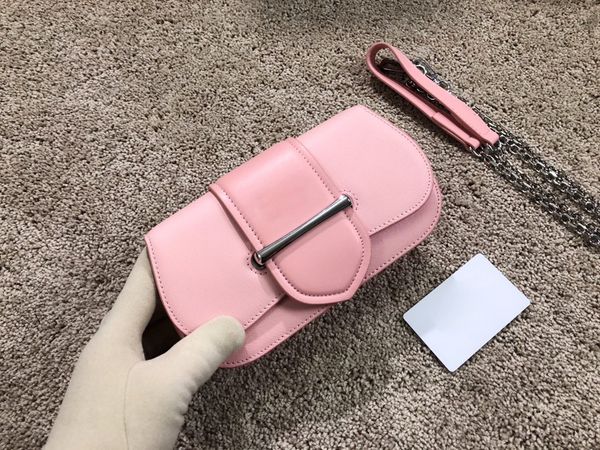 

pink genuine leather fashion bags selling trendy casual chest pack mens womens design shoulder handbags designer alloy women handbag simple