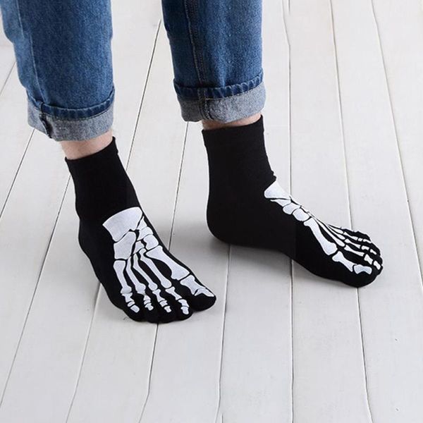 

men's socks personality casual and cute funny five-toed business color cotton y9n8, Black
