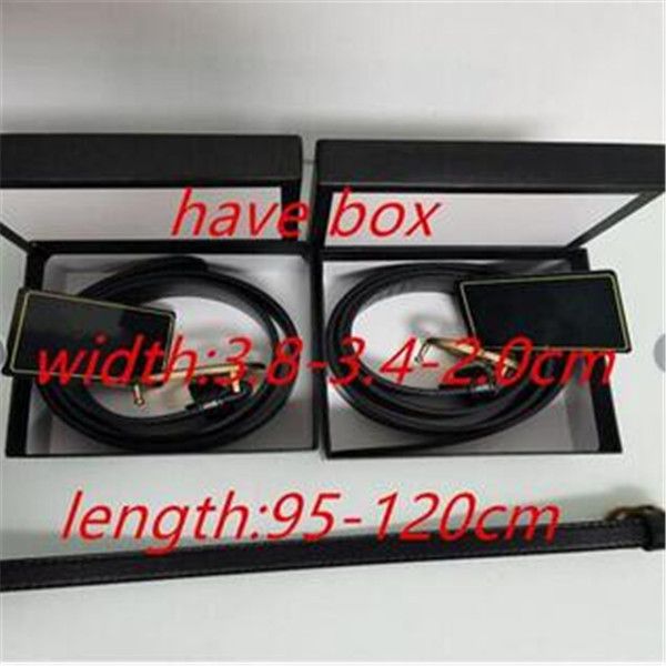 

men's belt women's belt big gold buckle leather classic belt 2.0cm, 3.0cm, 3.4cm, 3.8cm broadband box 5aaaa, Black;brown