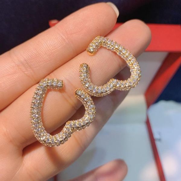 

hoop & huggie hibride trendy heart love shape earrings for women 2021 fashion sweet femme brinco wholesale jewelry e-462, Golden;silver