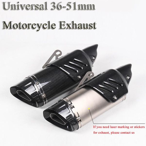 

motorcycle exhaust system pipe escape modified 51mm motor scooter carbon muffle sticker fit for most zx-6r ninja 300 r6