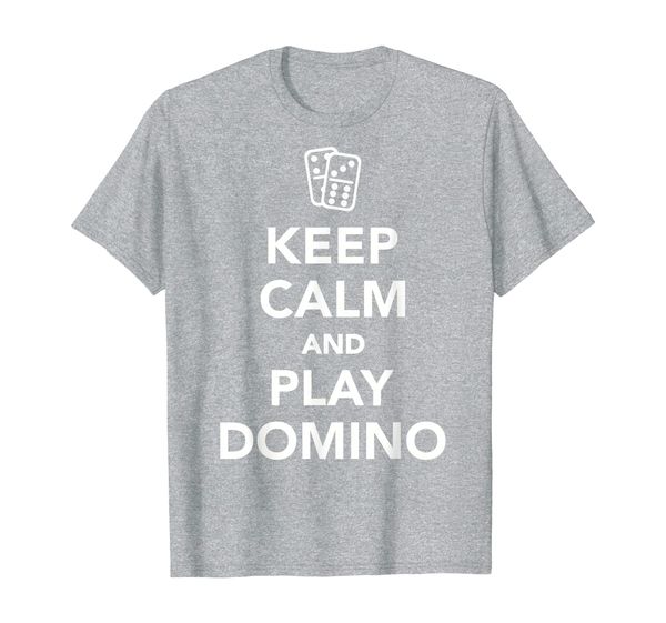 

keep calm and play domino t-shirt, White;black