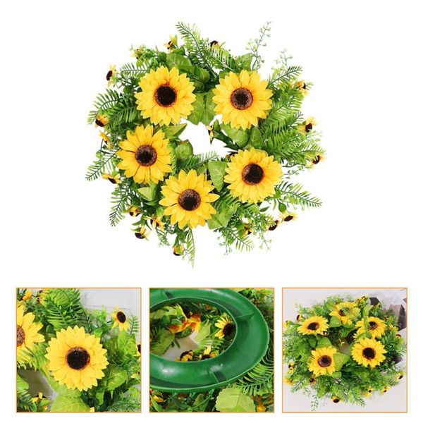 

decorative flowers & wreaths 1pc simulated sunflower wreath ornament home hanging decor (assorted color)
