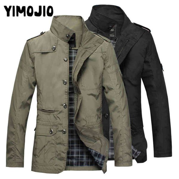 

men's casual rain long thin solid coat windproof et men's warm zipper, Tan;black
