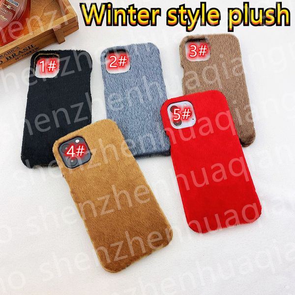 

luxurys designers winter style plush velvet phone cases for iphone 13 pro max 12 11 xs xr x 8 7 fashion print design classic back cover luxu