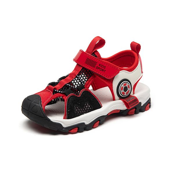 

boy's closed-toe sandals 5 children's 6 beach shoes 7 kids 8 anti-slip soft-sole 3 ten-year-old boy sandals, Black;red