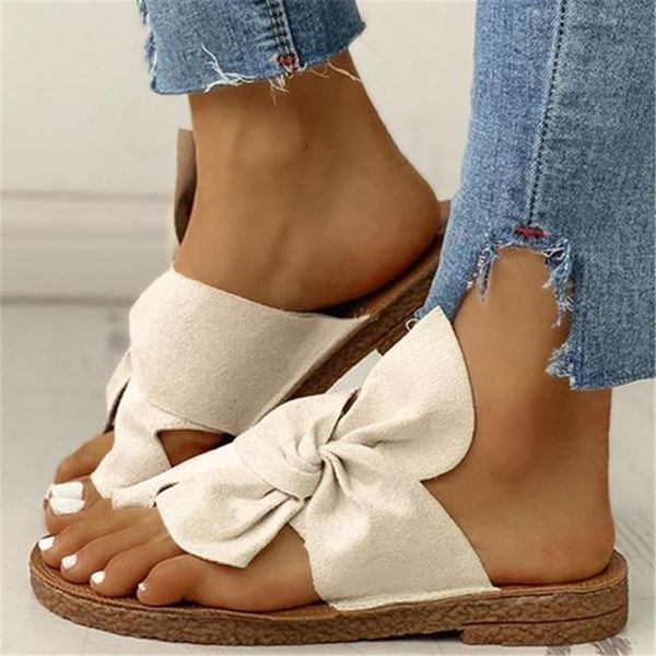 

2021 women sandals platform peep toe shoes women ladies casual bowknot toe ring sandals flat slippers beach shoes comfort slides, Black