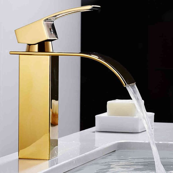 

bathroom sink faucets basin brass gold and black waterfall mixer chrome basin tap deck mounted wash c9ot
