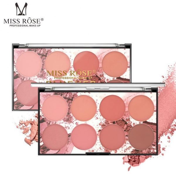 

blush miss rose palette 8 colors mineral pigment blusher professional face contour shadow cosmetics tslm1