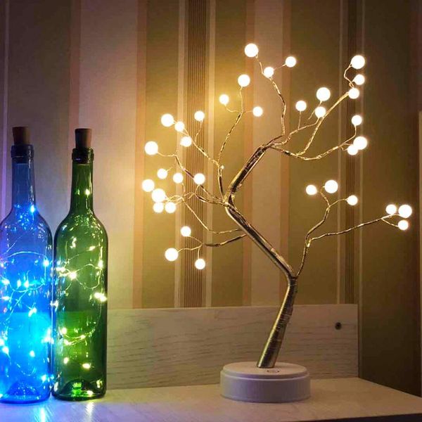 

strings decorative fairy lights bedside desk table led tree night warm white christmas bedroom home decoration