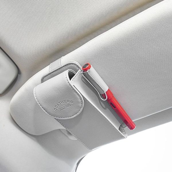 

other interior accessories visor sunglasses glasses pen protection case card holder vehicle pouch bag with flannelette lining t3ef