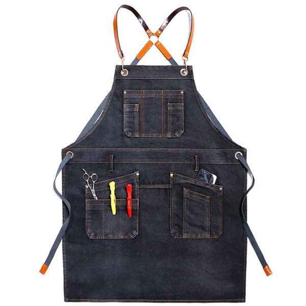 

68 cm chef apron adjustable barista apron with pockets kitchen cooking baking