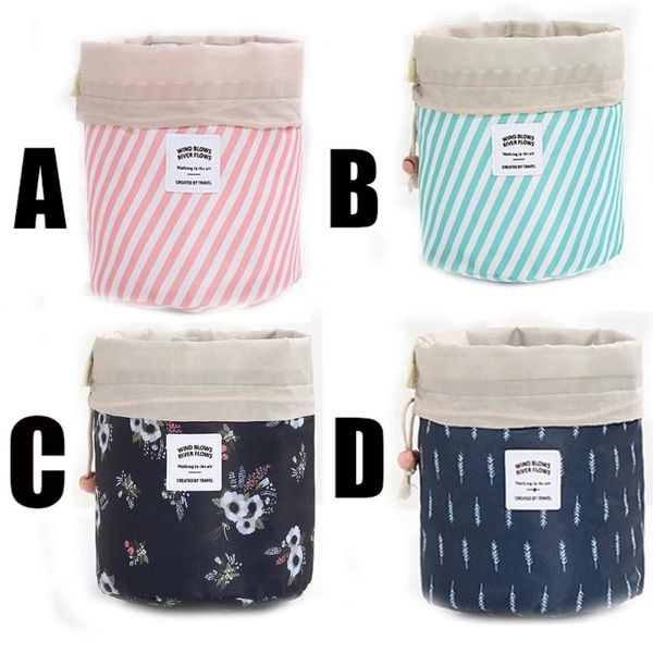

storage bags barrel travel cosmetic drawstring wash makeup organizer toiletry bag capacity pouch make up eco-friendly