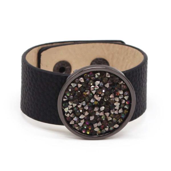 

tennis 2021 fashion simple leather bracelets for women classic metal charms wide wrap bangles costume jewellery gift, Golden;silver