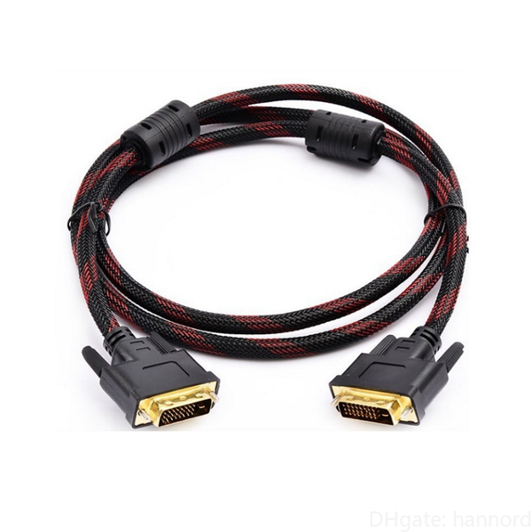 

gold plated dvi to dvi cable 1.5m dvi-d dual link 24+1 pin audio video male to male signal magnetic ring double ferrite cores