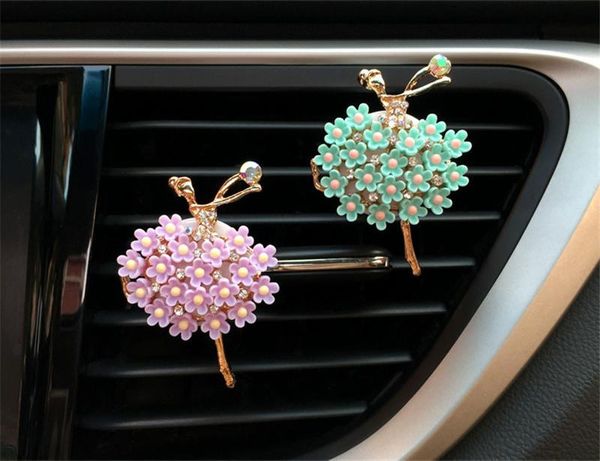 

car air freshener [mix] 5pcs fashion ballet girl conditioner outlet clip deodorization perfume auto decoration
