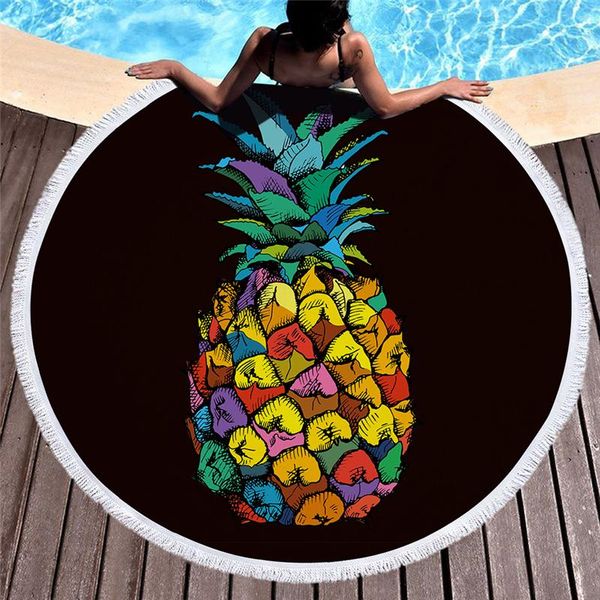 

towel pineapple swimming beach cactus bath bathrobe kid shower wraps soft shawl blanket tassel round sports yoga mat