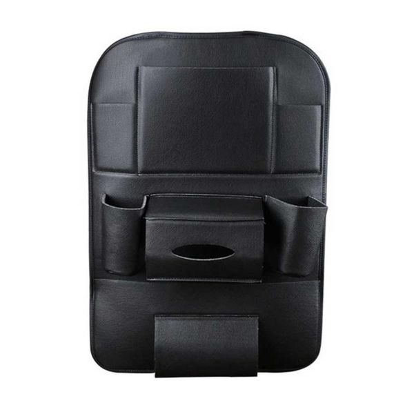 

car organizer pu leather seat back organiser storage bag folding table tray cup holder store drinks umbrellas notebooks mobile phones