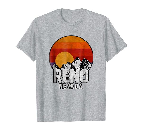 

reno nevada retro mountain sunset t-shirt, White;black