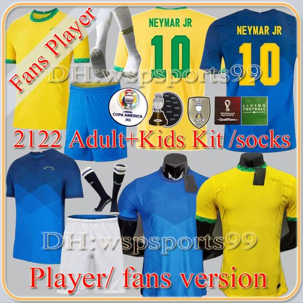 

20 21 brazils richarlison g.jesus soccer jerseys camiseta copa america 2021 2022 player version coutinho firmino marquinhos casemiro brasil, Black;yellow